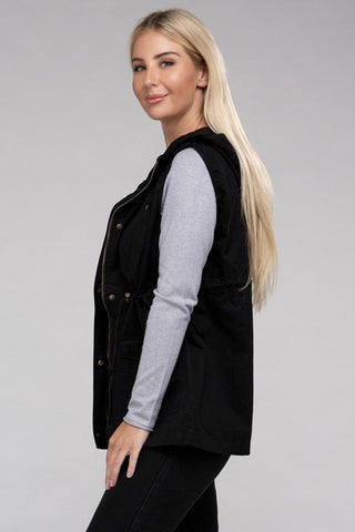 Military Hoodie Vest *Online Only* - Premium clothing at Lonnys NY - Just $37! Shop Womens clothing now 