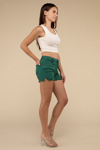 Acid Washed Frayed Hem Shorts *Online Only* - Premium clothing at Lonnys NY - Just $53! Shop Womens clothing now 