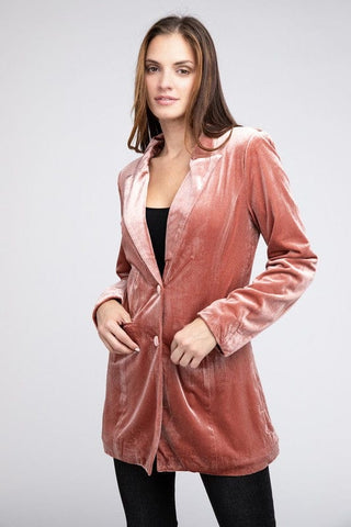 Shiny Velvet Peak Lapel Single Blazer *Online Only* - Premium blazer from BiBi - Just $95! Shop now 
