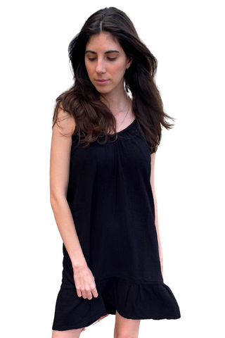 Bobi V Neck Cami Ruffle Dress - Premium dresses at Lonnys NY - Just $75! Shop Womens clothing now 