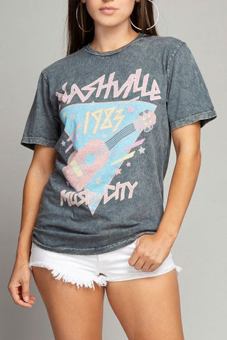 Nashville Music City Graphic Top *Online Only* - Premium  at Lonnys NY - Just $45! Shop Womens clothing now 