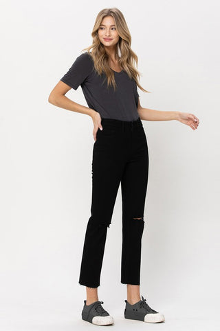 Flying Monkey HIGH RISE STRAIGHT W RAW HEM *Online Only* - Premium Jeans at Lonnys NY - Just $85! Shop Womens clothing now 