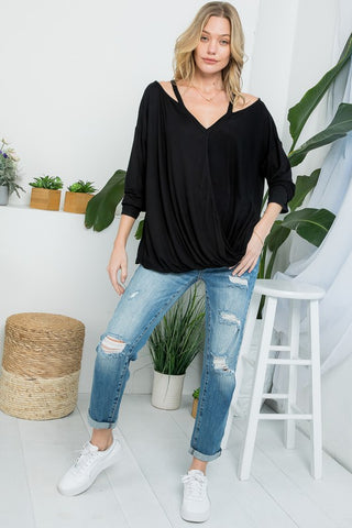 Cold Shoulder Crossover Top *Online Only* - Premium clothing at Lonnys NY - Just $47! Shop Womens clothing now 