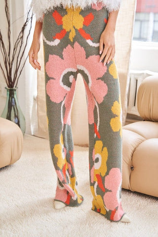 Flower Printed Casual Cozy Full Long Wide Pants *Online Only* - Premium  at Lonnys NY - Just $75! Shop Womens clothing now 