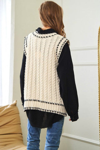 Solid V-Neck Sleeveless Pocket Detail Sweater *Onine Only* - Premium sweaters at Lonnys NY - Just $75! Shop Womens clothing now 