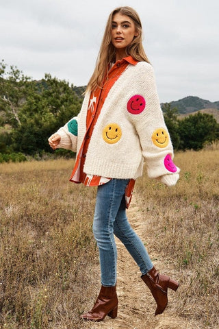 The Fuzzy Smile Long Bell Sleeve Knit Cardigan he Fuzzy Smile Long Bell Sleeve Knit Cardigan - Premium  at Lonnys NY - Just $78! Shop Womens clothing now 