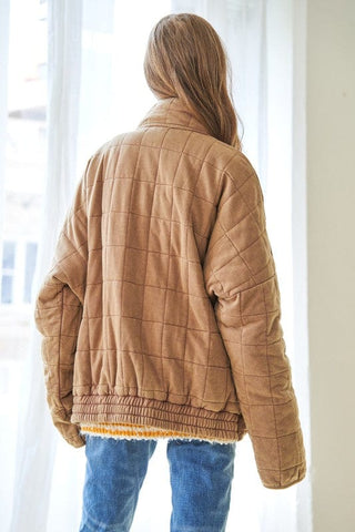 Washed Soft Comfy Quilting Zip Closure Jacket *Online Only* - Premium  from Davi & Dani - Just $111.50! Shop now 
