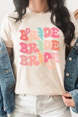 Bride Floral Lightning Bolts Repeat Graphic Tee *Online Only* - Premium  from Kissed Apparel - Just $35! Shop now 