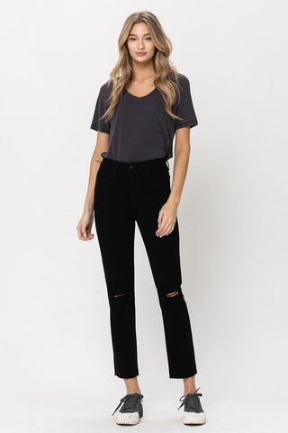 Flying Monkey HIGH RISE STRAIGHT W RAW HEM *Online Only* - Premium Jeans at Lonnys NY - Just $85! Shop Womens clothing now 