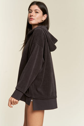 Ribbed Hooded Sweatshirt *Online Only* - Premium clothing at Lonnys NY - Just $78! Shop Womens clothing now 