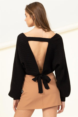 Simply Stunning Tie-Back Cropped Sweater Top - Premium  at Lonnys NY - Just $60! Shop Womens clothing now 