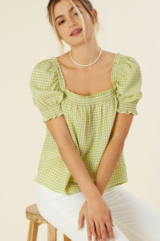 Smocked blouse with puff sleeve - Premium  at Lonnys NY - Just $30! Shop Womens clothing now 