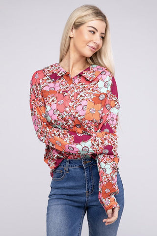 Floral Printed Long Sleeve Shirt *Online Only* - Premium Shirts & Tops at Lonnys NY - Just $37! Shop Womens clothing now 