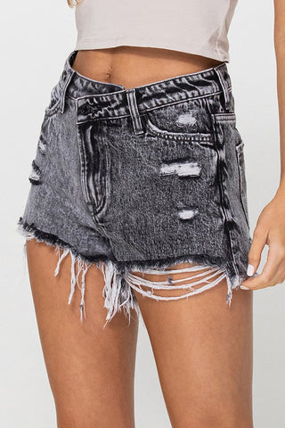 Super High Rise 2 Toned Shorts *Online Only* - Premium shorts at Lonnys NY - Just $60! Shop Womens clothing now 