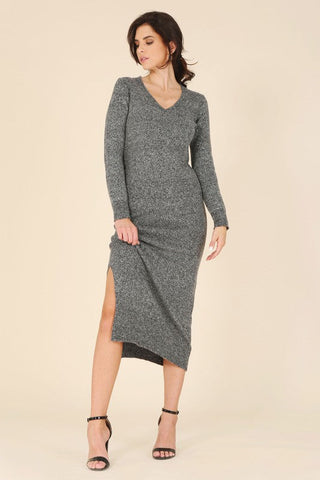 V-neck sweater maxi dress - Premium  from Lilou - Just $43! Shop now 