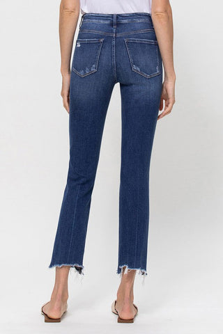 Flying Monkey Mid Rise Crop Slim Straight Medium Jeans *Online Only* - Premium  from Flying Monkey - Just $90.30! Shop now 