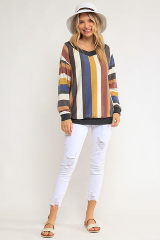 French Terry Wide V Sweatshirt *Online Only* - Premium clothing at Lonnys NY - Just $45! Shop Womens clothing now 