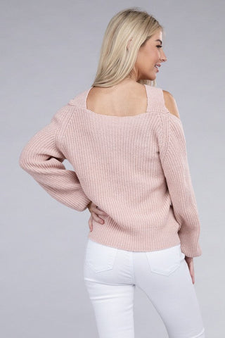 Open Shoulder Sweater  *Online Only* - Premium  at Lonnys NY - Just $32! Shop Womens clothing now 