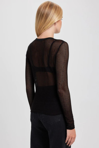Goldie Aubrey Long Sleeve Fishnet Top - Premium Shirts & Tops from Goldie - Just $90! Shop now 