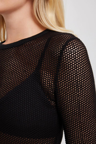 Goldie Aubrey Long Sleeve Fishnet Top - Premium Shirts & Tops from Goldie - Just $90! Shop now 