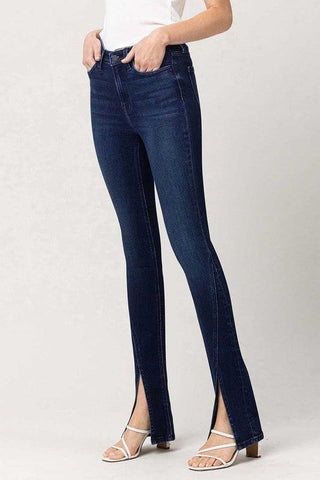 High Rise Slim Straight W/Slit *Online Only* - Premium  at Lonnys NY - Just $85! Shop Womens clothing now 