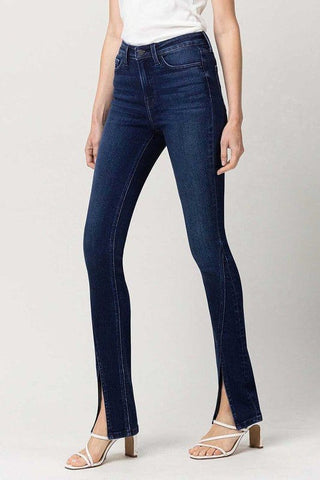 High Rise Slim Straight W/Slit *Online Only* - Premium  at Lonnys NY - Just $85! Shop Womens clothing now 