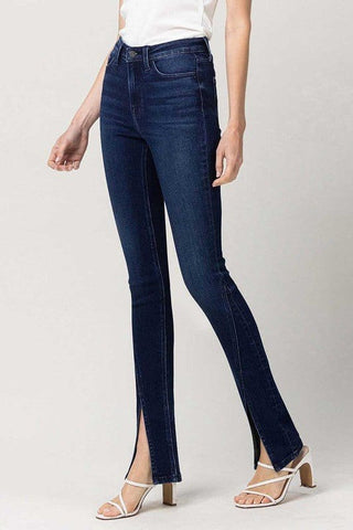 High Rise Slim Straight W/Slit *Online Only* - Premium  at Lonnys NY - Just $85! Shop Womens clothing now 