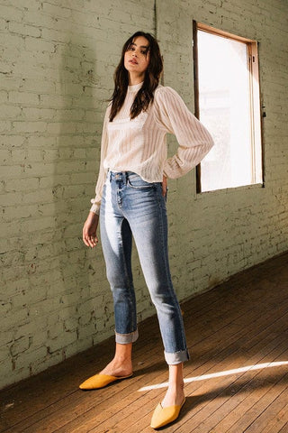 MID-RISE SINGLE CUFFED CROP SLIM STRAIGHT *Online Only* - Premium Jeans from Flying Monkey - Just $90! Shop now 