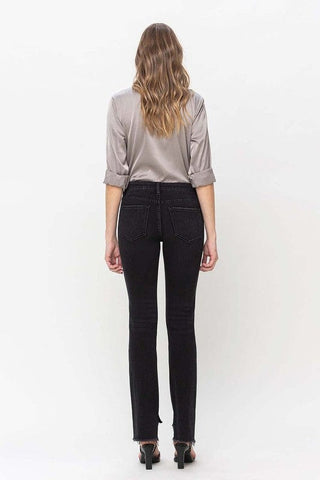 Mid Rise Step Hem with Slit Straight Jeans - Premium  from Flying Monkey - Just $90! Shop now 