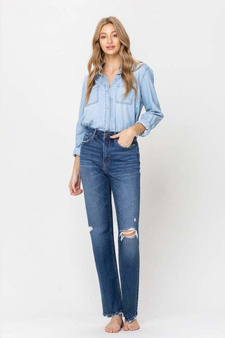 Super High Rise Straight Leg Jeans *Online Only* - Premium  at Lonnys NY - Just $90! Shop Womens clothing now 