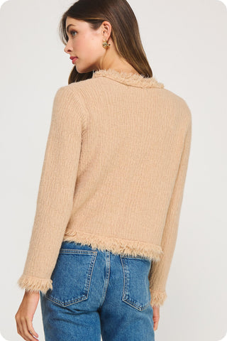 From Here to Eternity Frayed Trim Cardigan