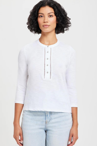 Goldie Honor Embroidered Henley - Premium Shirts & Tops at Lonnys NY - Just $125! Shop Womens clothing now 