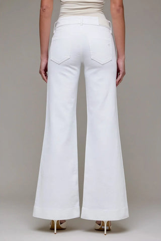 Hidden Happi Low Rise White Denim Flare Jeans