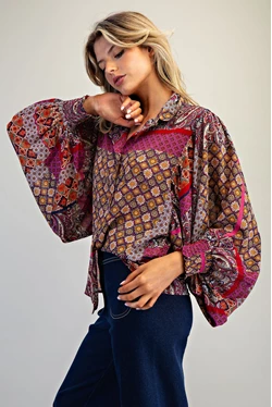 Madison Boho Puff Sleeve Top