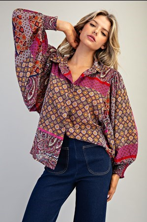 Madison Boho Puff Sleeve Top