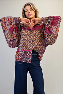 Madison Boho Puff Sleeve Top