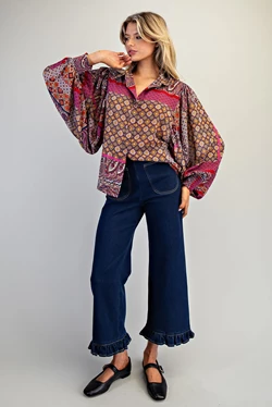 Madison Boho Puff Sleeve Top
