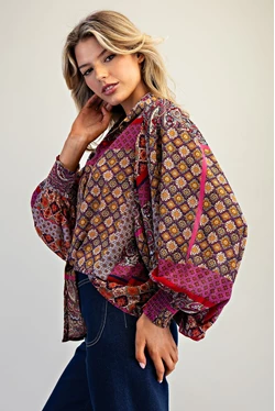 Madison Boho Puff Sleeve Top