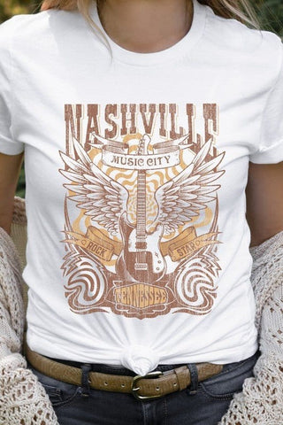 Nashville Tennessee Music City Country Graphic Tee *Online Only* - Premium  at Lonnys NY - Just $40.63! Shop Womens clothing now 