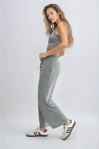 FitKitty CloudSoft™ Wide-Leg Lounge Pants- Gray *Online Only*