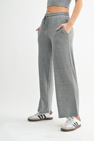 FitKitty CloudSoft™ Wide-Leg Lounge Pants- Gray *Online Only*