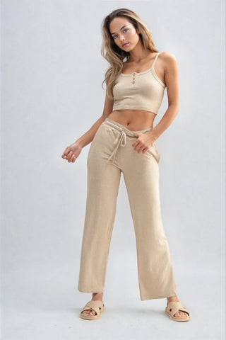 FitKitty CloudSoft™ Wide-Leg Lounge Pants- Mocha *Online Only*