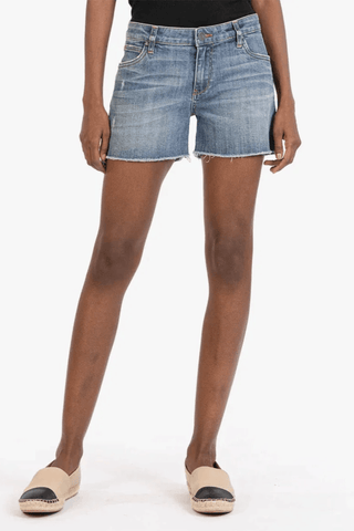Kut from The Kloth Gidget Fray Jean Shorts - Premium Jeans at Lonnys NY - Just $74! Shop Womens clothing now 