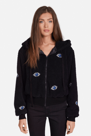 Lauren Moshi Lumi-Diamond Eye Patches Hoodie Jacket - Premium Jacket from Lauren Moshi - Just $297! Shop now 