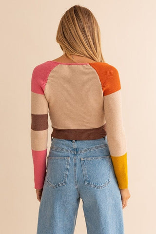 Long Sleeve Color Block Stripe Knit Top *Online Only* - Premium  at Lonnys NY - Just $46.65! Shop Womens clothing now 