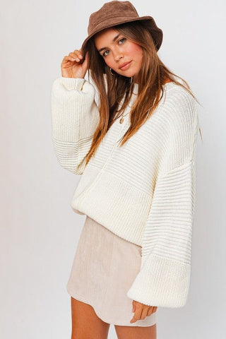 Ribbed Knitted Sweater *Online Only* - Premium  at Lonnys NY - Just $68! Shop Womens clothing now 