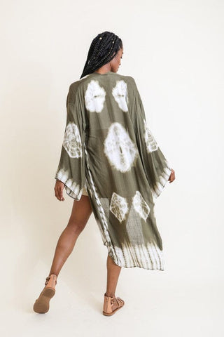 Tie-Dye Longline Kimono with Full Sleeves *Online Only* - Premium kimonos from Leto Accessories - Just $46! Shop now 