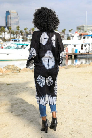 Tie-Dye Longline Kimono with Full Sleeves *Online Only* - Premium kimonos at Lonnys NY - Just $50! Shop Womens clothing now 