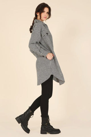 Hound tooth long shacket *Online Only* - Premium  at Lonnys NY - Just $60! Shop Womens clothing now 