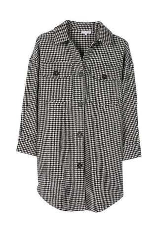 Hound tooth long shacket *Online Only* - Premium  at Lonnys NY - Just $60! Shop Womens clothing now 